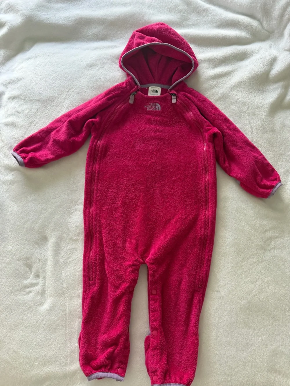 The North Face Bright Fuchsia Infant Fleece Buntingsz 12-18 mo.